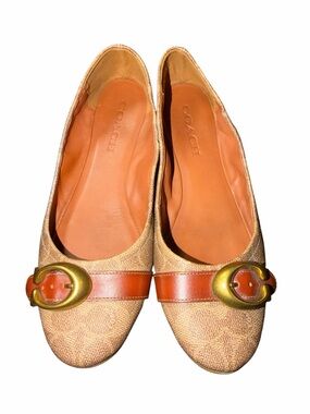 COACH Stanton Signaturw Buckle Ballet Flats size 9